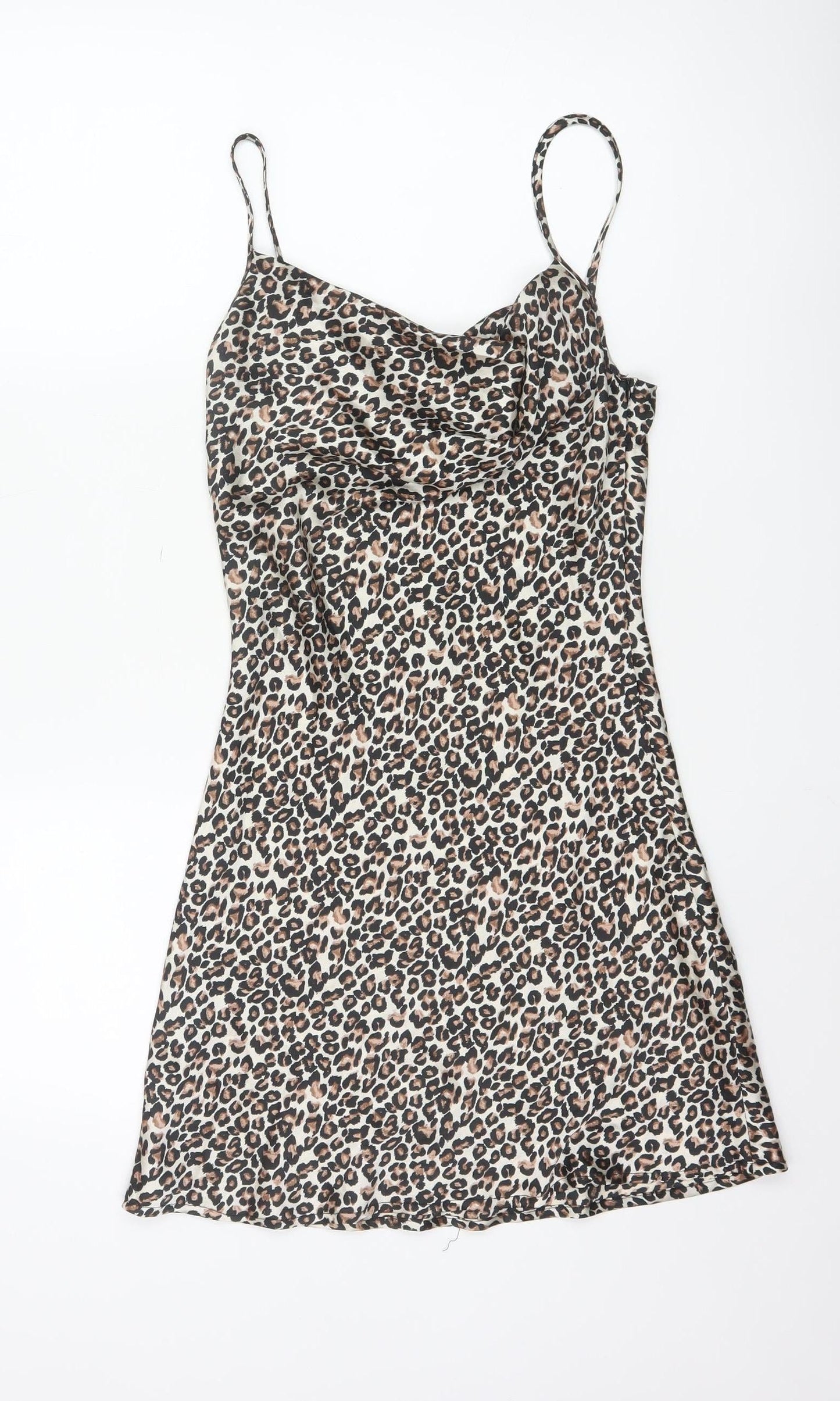 Wednesday's Girl Women's Brown Leopard Print XS Slip Dress