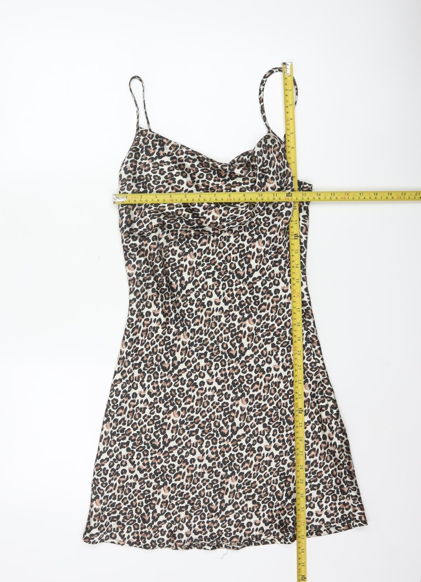 Wednesday's Girl Women's Brown Leopard Print XS Slip Dress