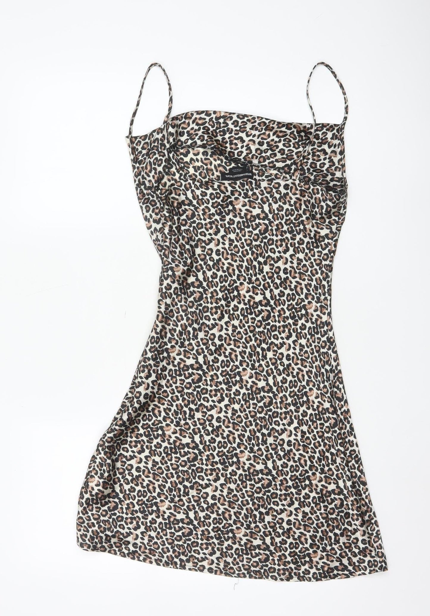 Wednesday's Girl Women's Brown Leopard Print XS Slip Dress