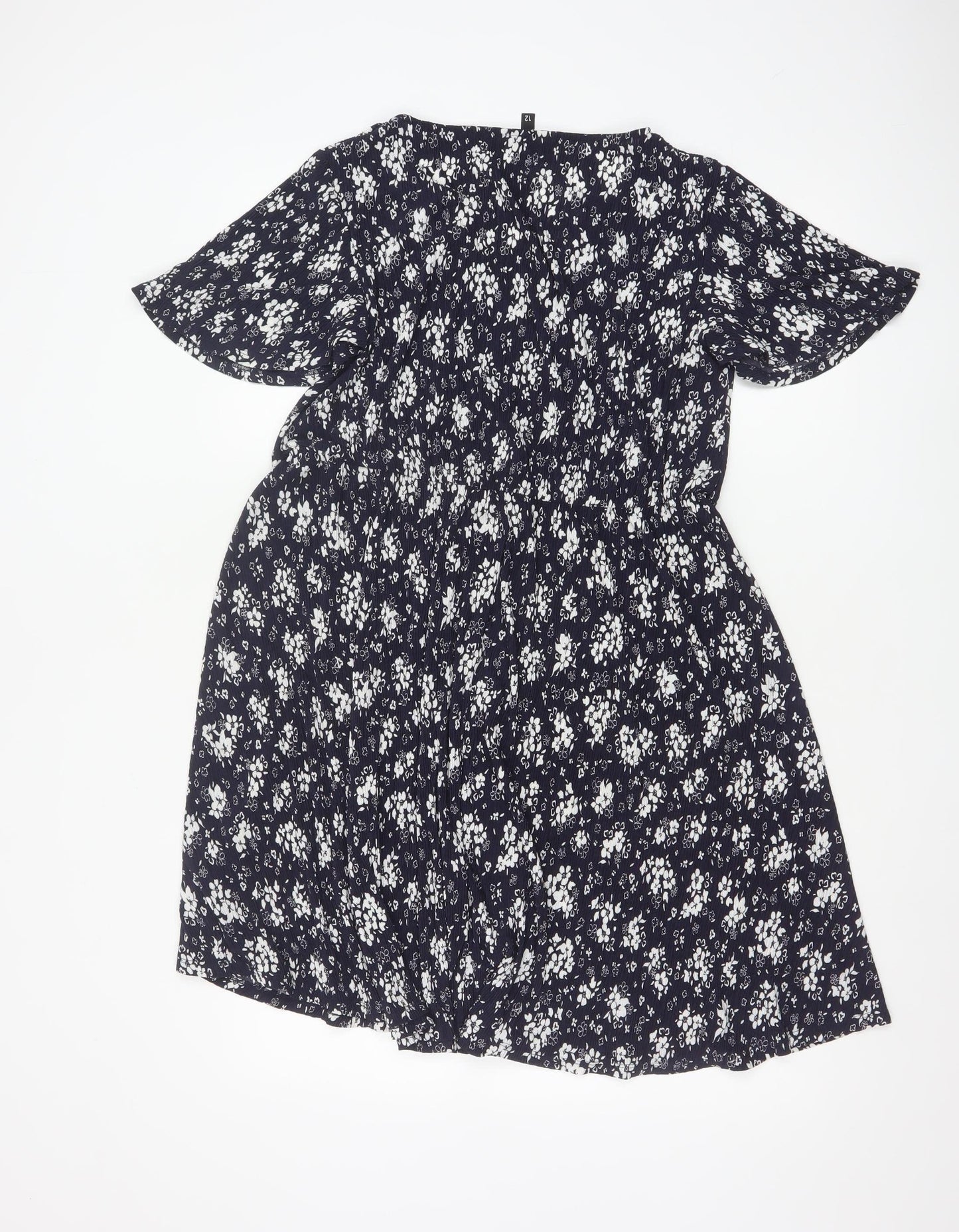 Roman Petite Women’s Blue Floral Fit & Flare Knee Length Dress Size 12
