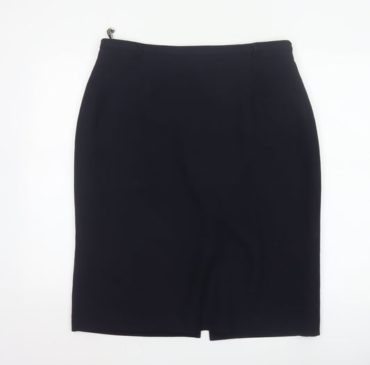 Viyella Women's Black Size 16 Wool Pencil Skirt