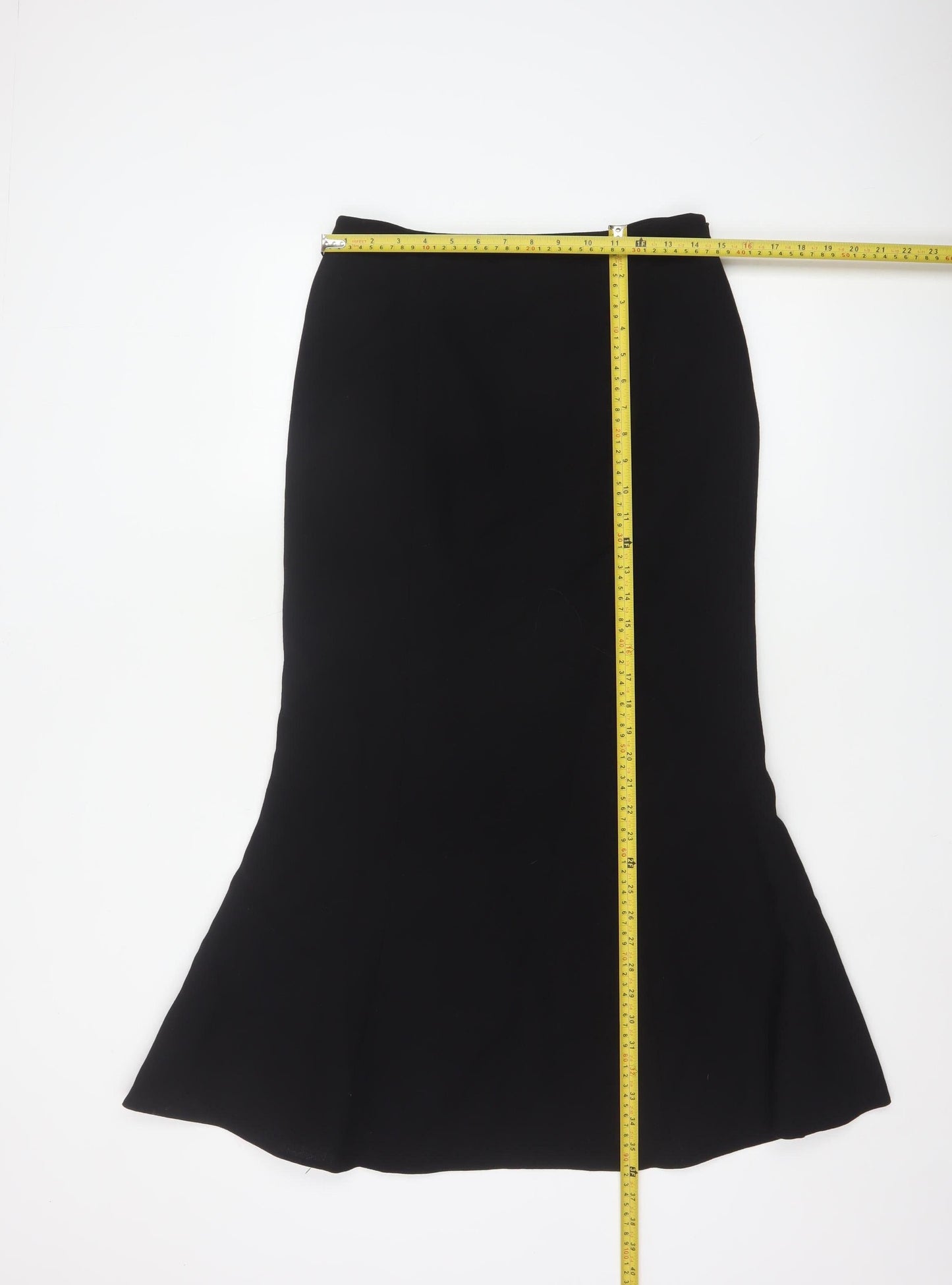 CC Women’s Black Wool Blend Trumpet Midi Skirt Size 10
