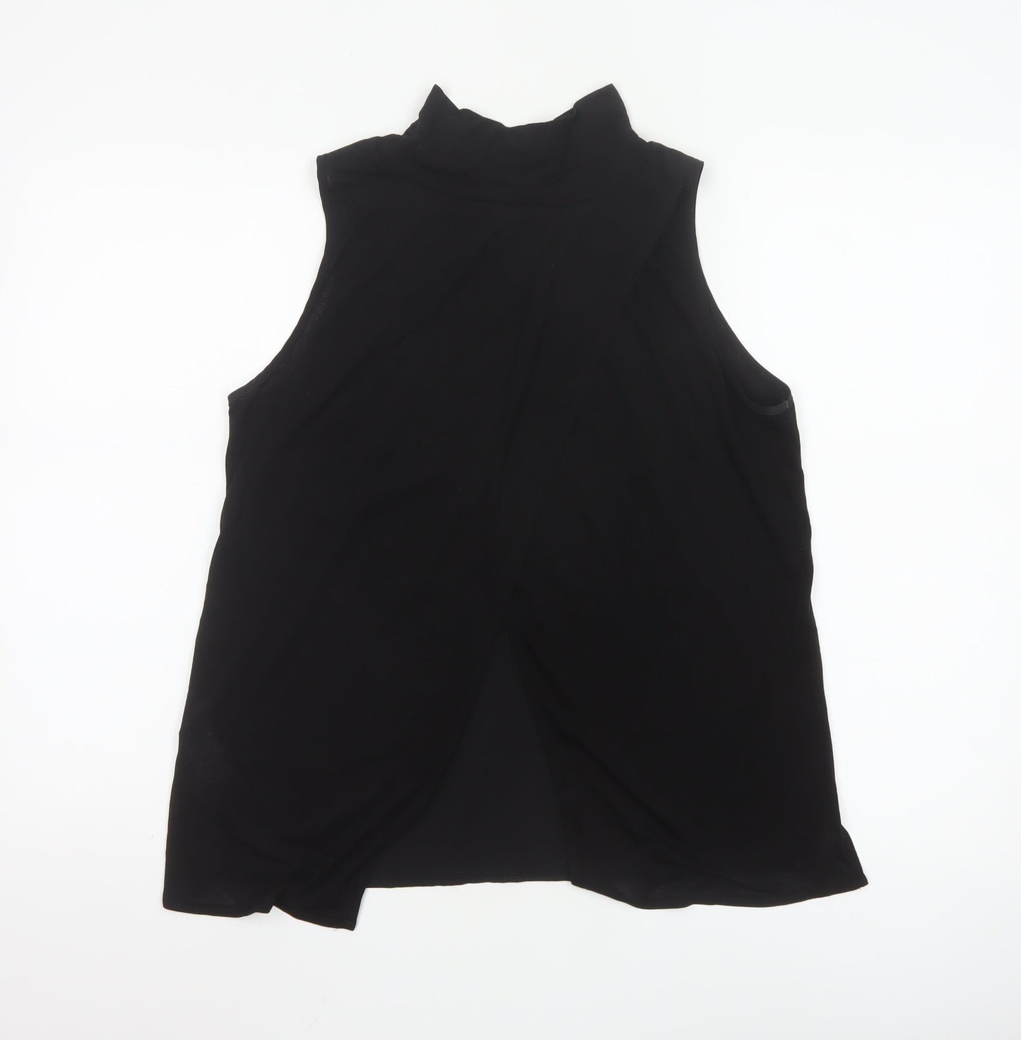 French Connection Women's Black Sleeveless Wrap Blouse Size S