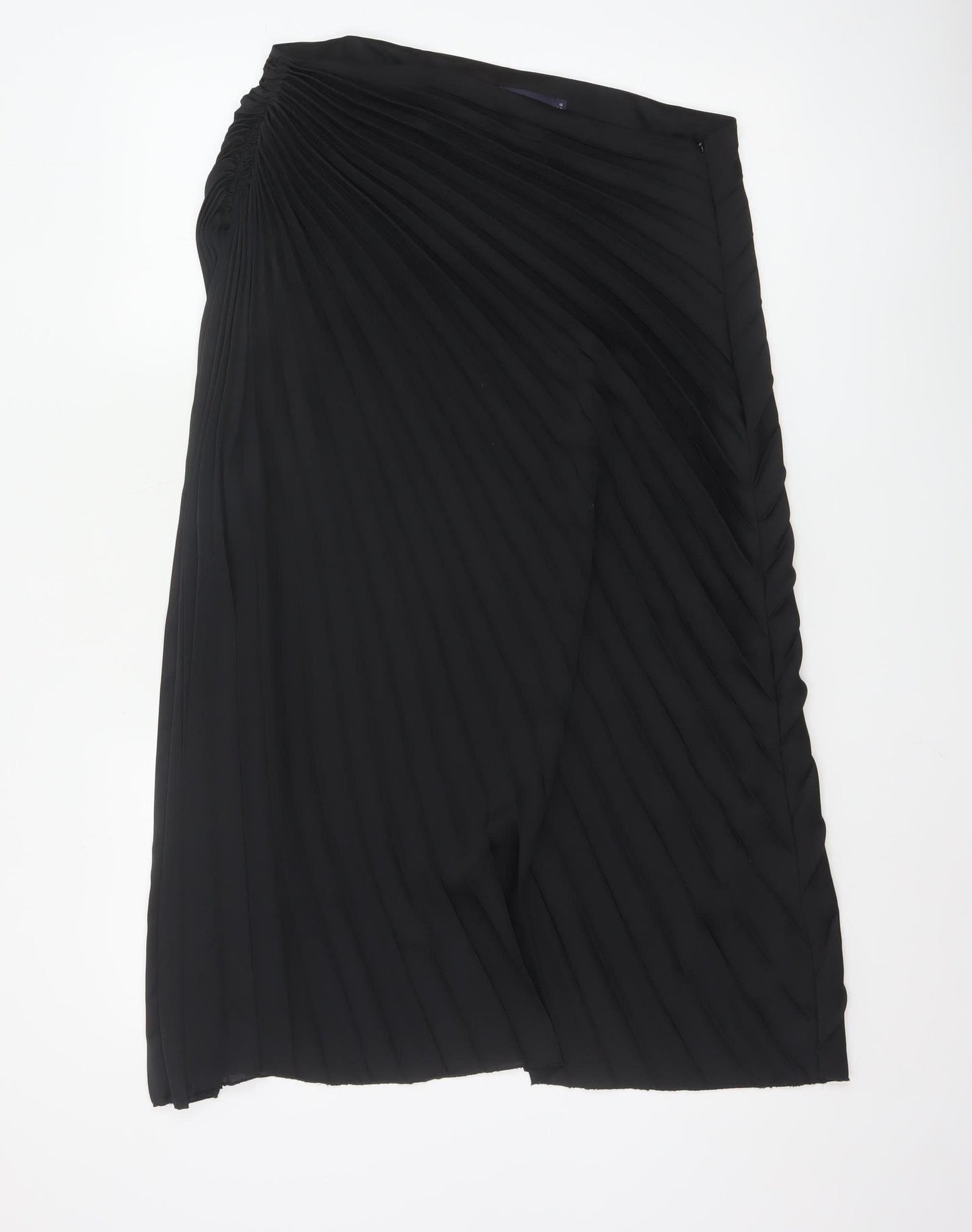 Marks and Spencer Women's Black Pleated Midi Skirt Size 12