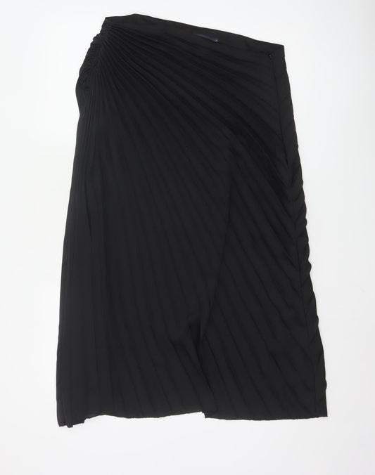 Marks and Spencer Women's Black Pleated Midi Skirt Size 12