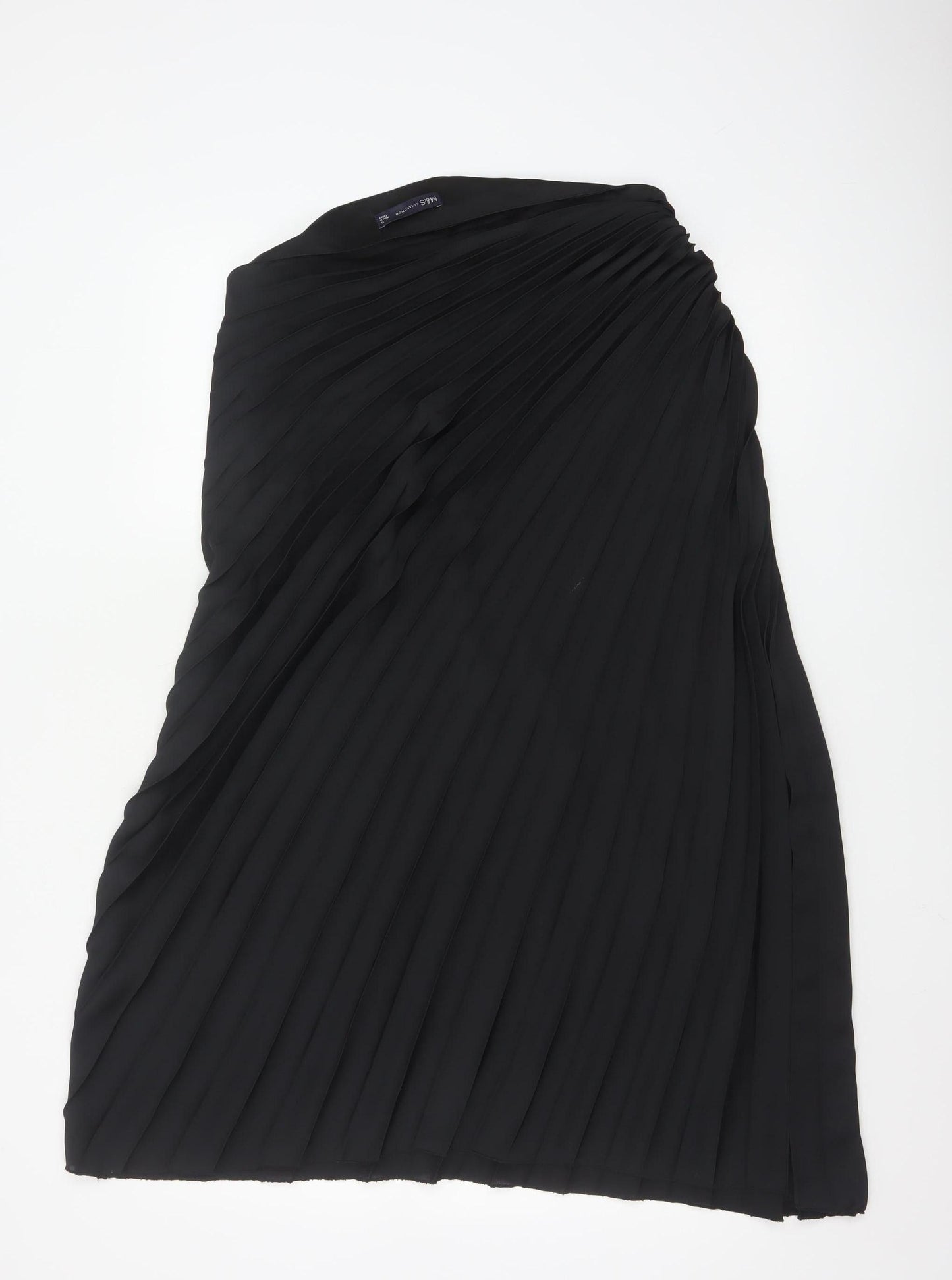 Marks and Spencer Women's Black Pleated Midi Skirt Size 12