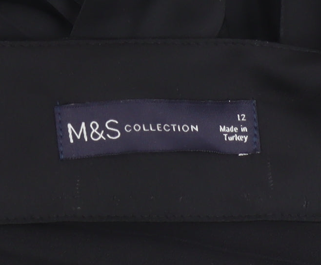 Marks and Spencer Women's Black Pleated Midi Skirt Size 12