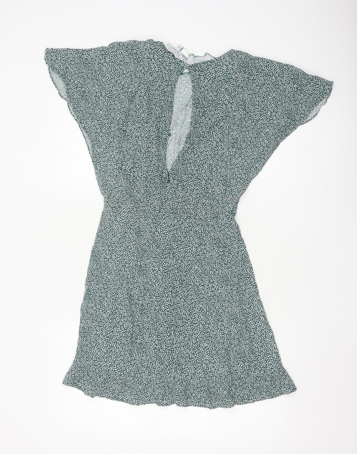 & Other Stories Women Green Floral Short Shift Dress Size 6