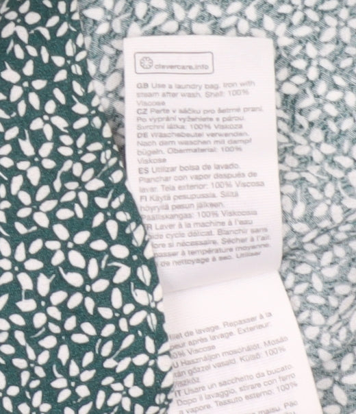 & Other Stories Women Green Floral Short Shift Dress Size 6