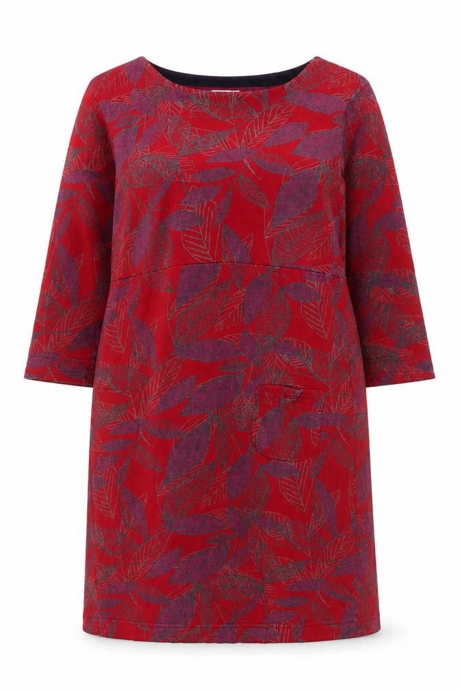Weird Fish Women's Red Floral Cotton Shift Dress Size 12