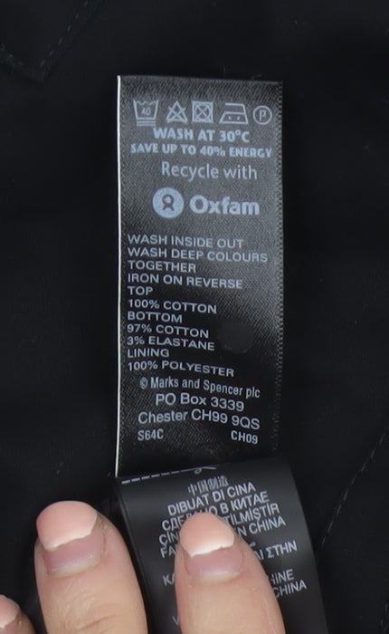 Marks and Spencer Women’s Black Cotton Sheath Dress UK 16