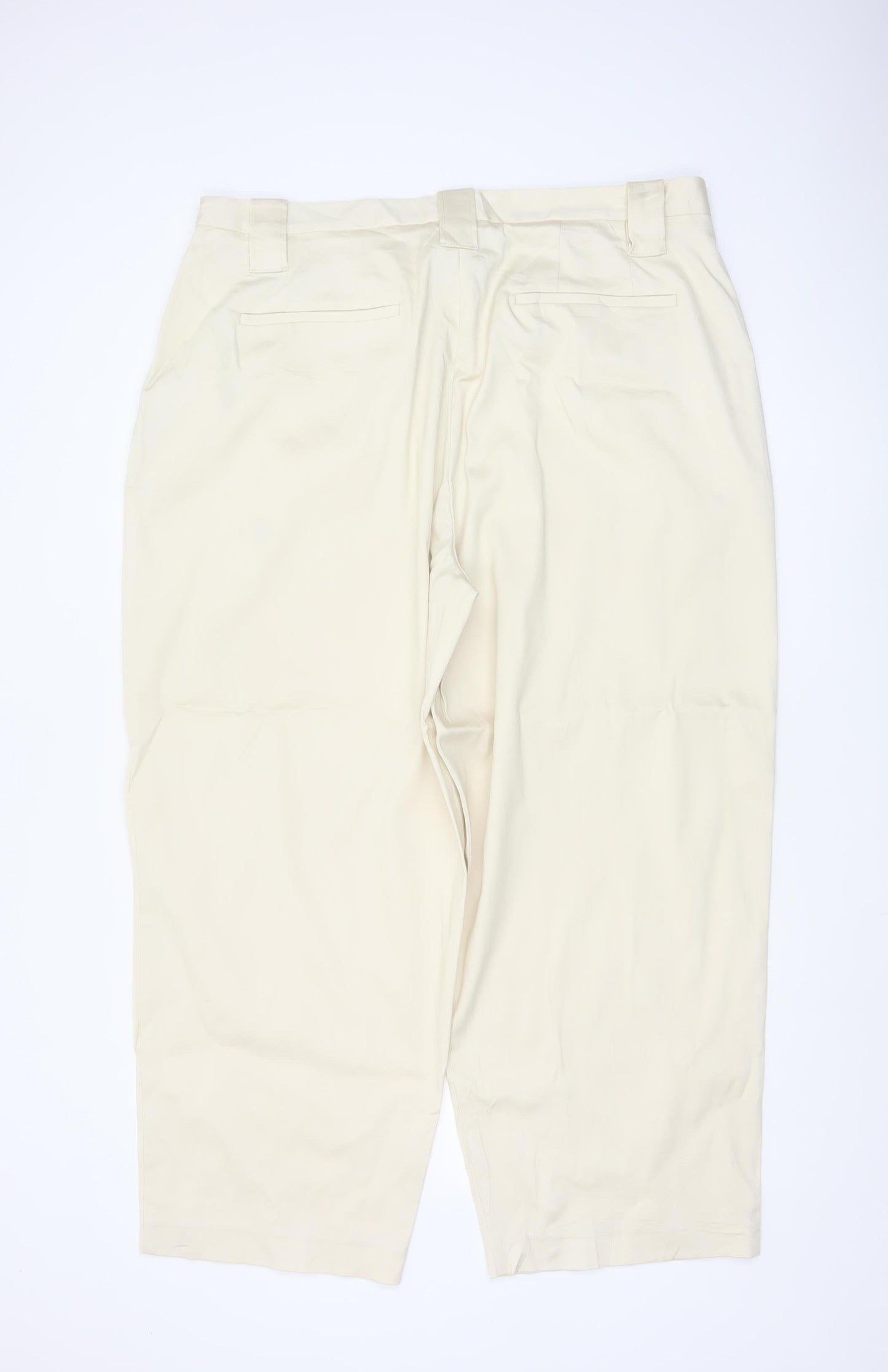 Marks and Spencer Women Beige Size 22 Regular Pleated Trousers