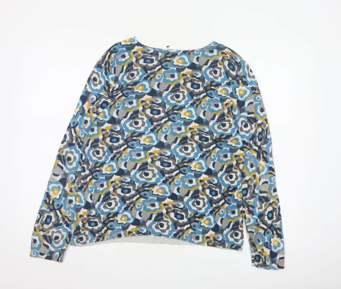 Seasalt Cornwall Women's Multicoloured Floral Cotton Wool Jumper Size 14