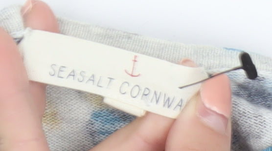 Seasalt Cornwall Women's Multicoloured Floral Cotton Wool Jumper Size 14