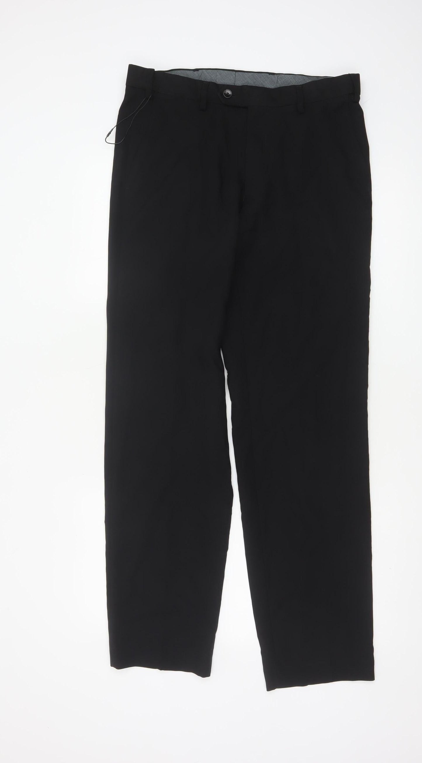 Marks and Spencer Men's Black 32x33 Tailored Dress Trousers