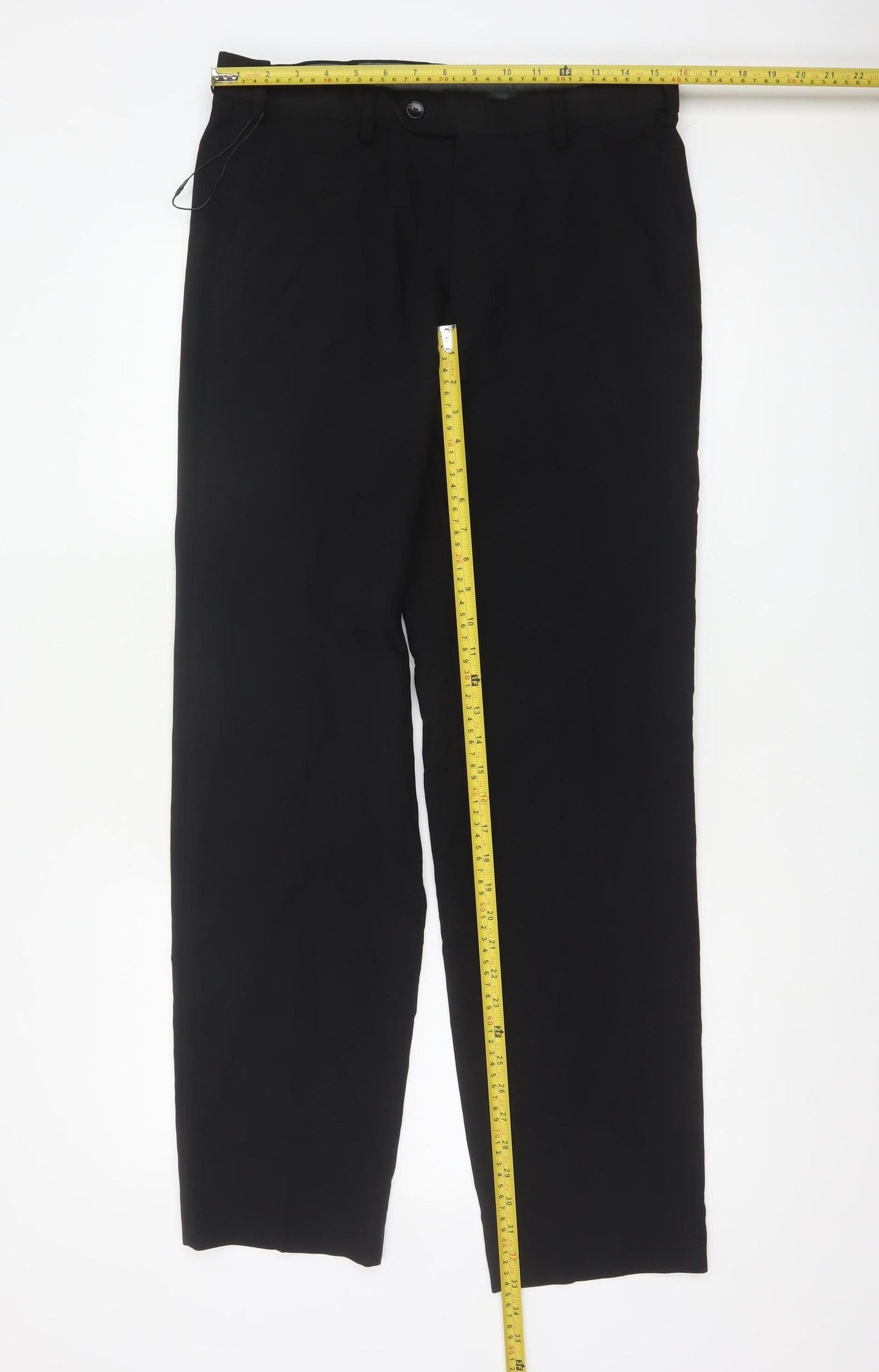 Marks and Spencer Men's Black 32x33 Tailored Dress Trousers