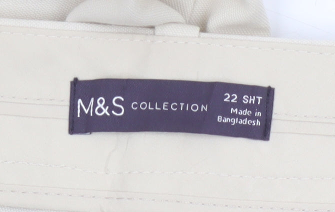 Marks and Spencer Women Beige Cargo Trousers Size 22 Regular Fit