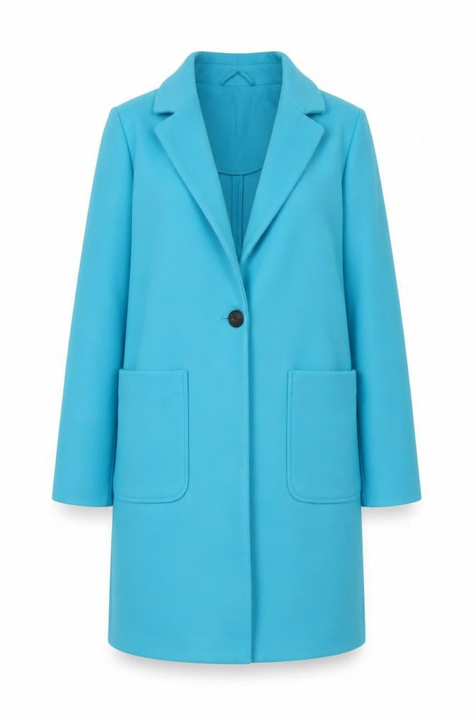 Marks & Spencer Women's Blue Size 6 Single-Breasted Mid-Length Coat