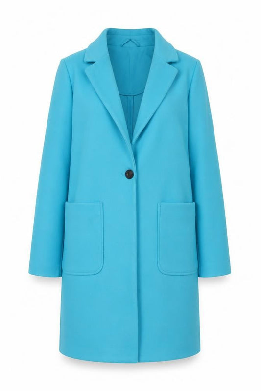 Marks & Spencer Women's Blue Size 6 Single-Breasted Mid-Length Coat