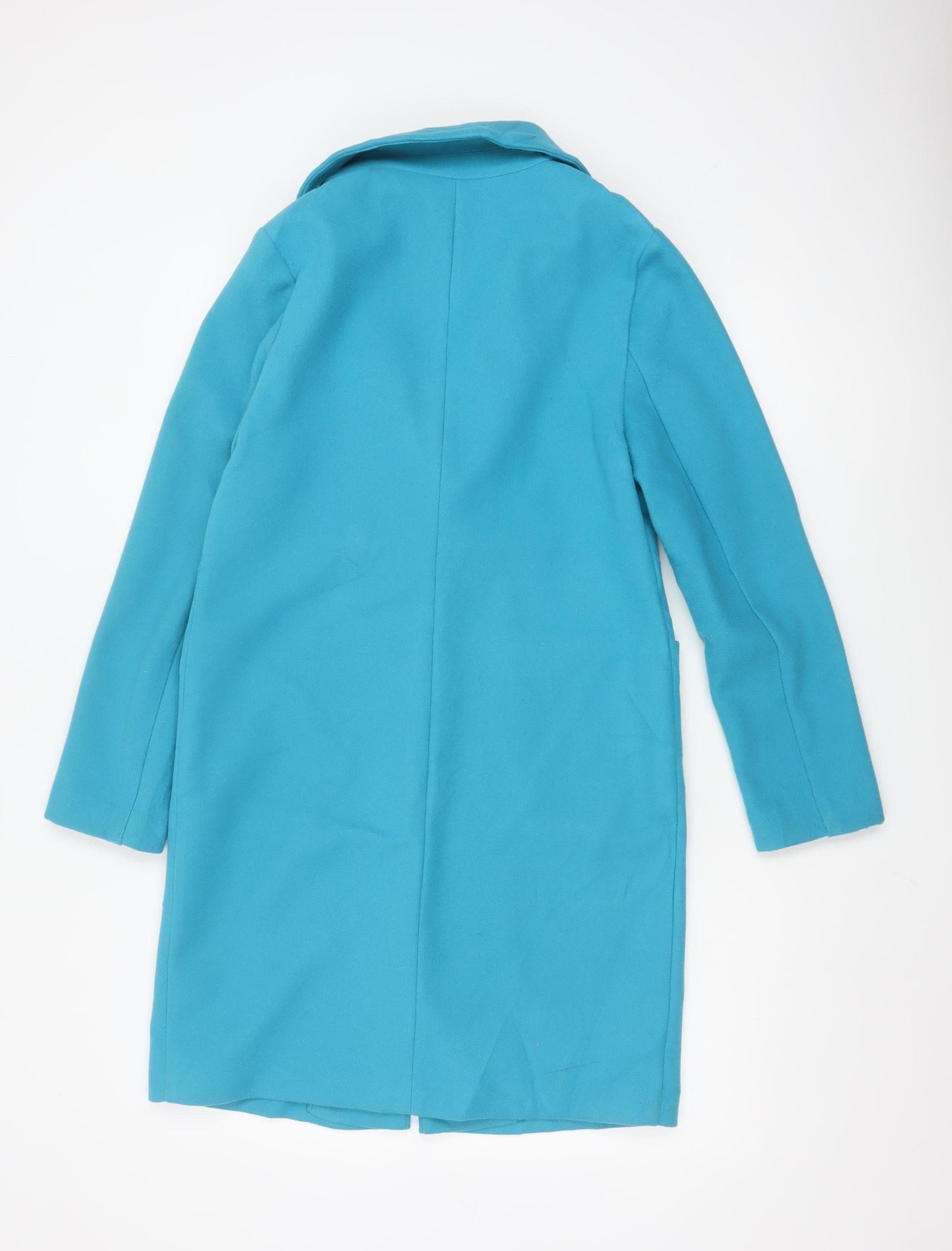 Marks and Spencer Women's Blue Size 6 Single-Breasted Mid-Length Coat