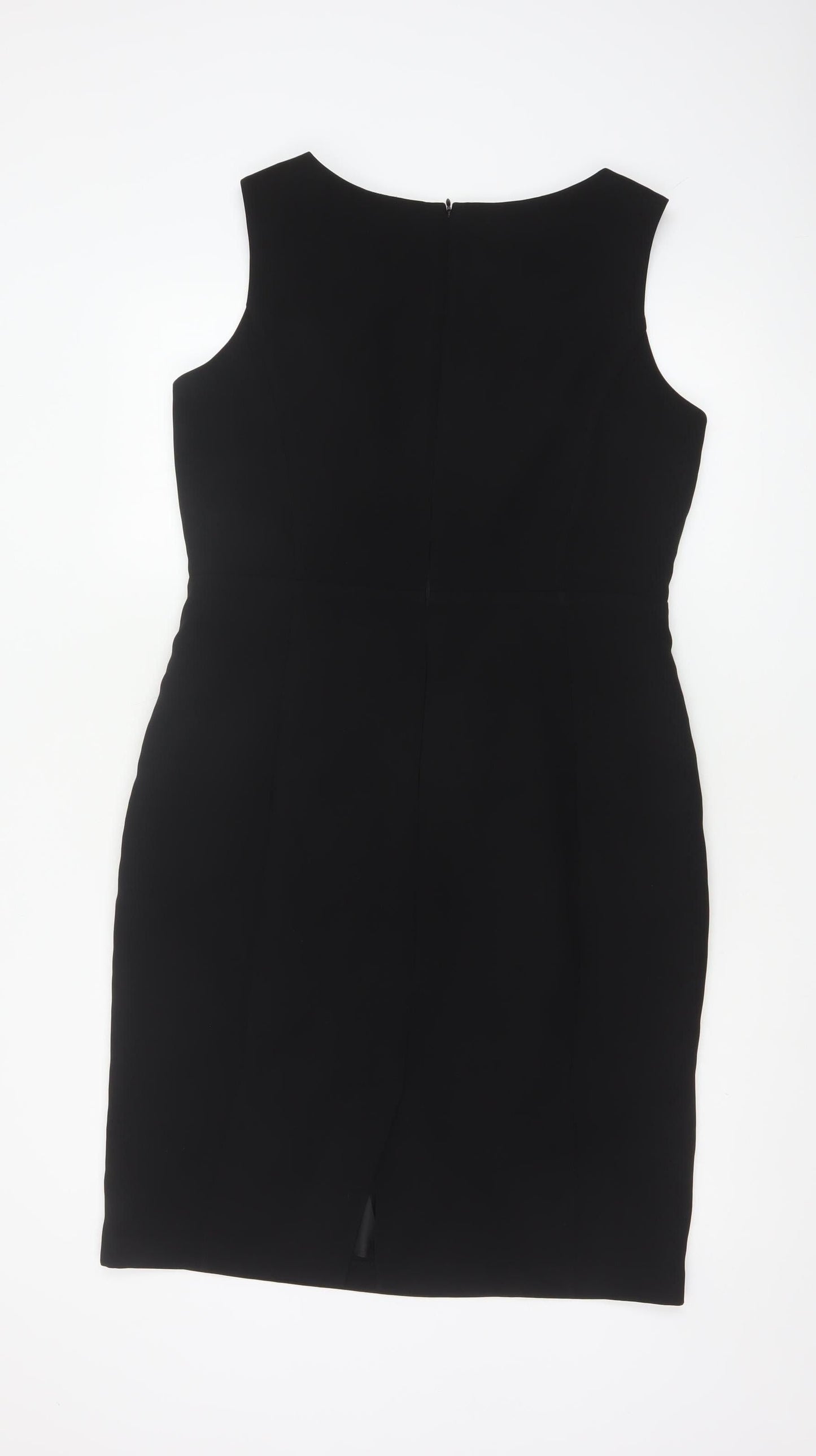 Marks and Spencer Women’s Black Sheath Dress Size 14 Sleeveless Workwear