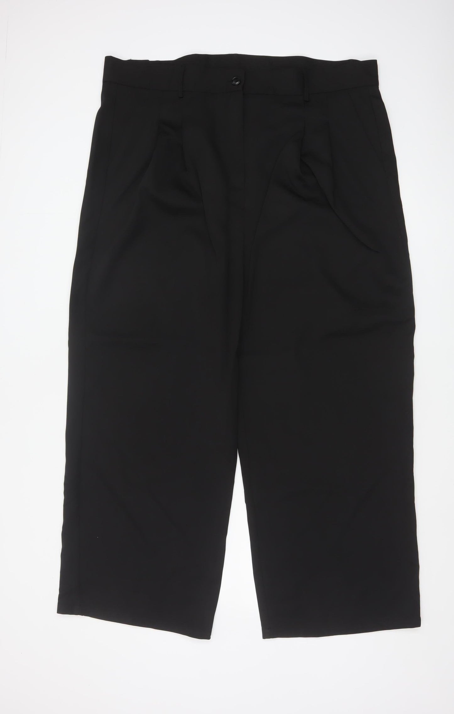 Simply Be Women’s Black Size 20 Pleated Trousers Polyester Blend