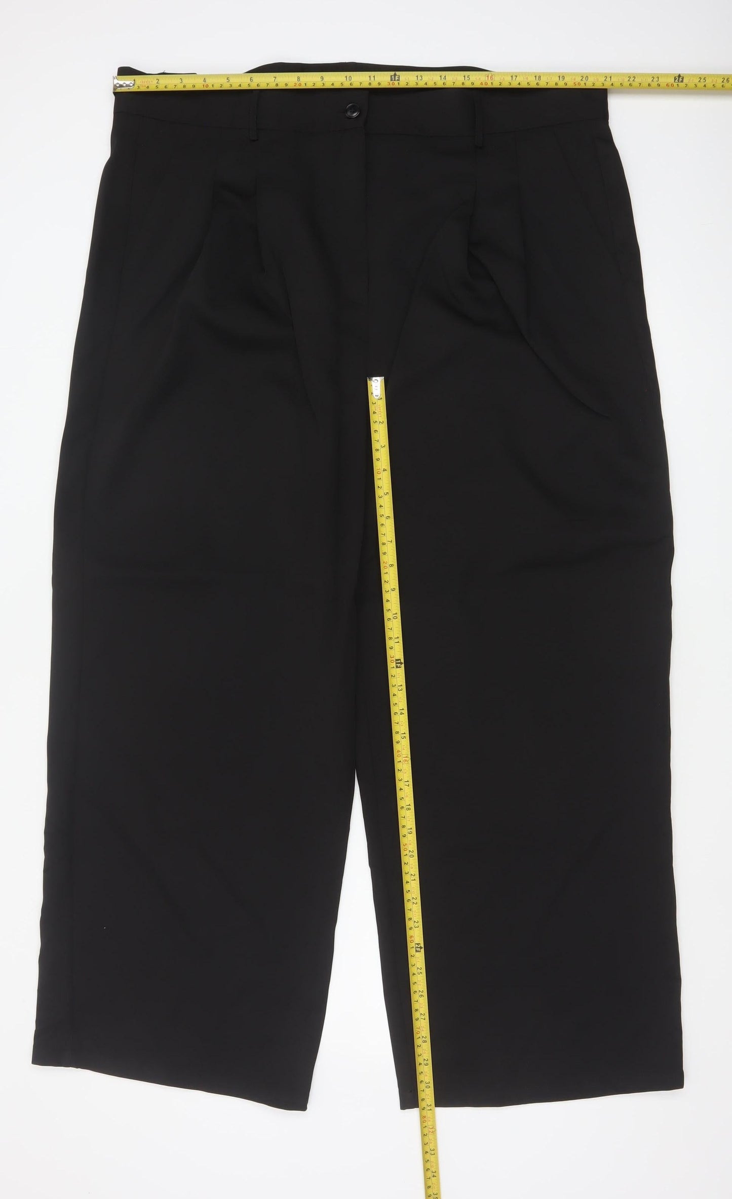 Simply Be Women’s Black Size 20 Pleated Trousers Polyester Blend
