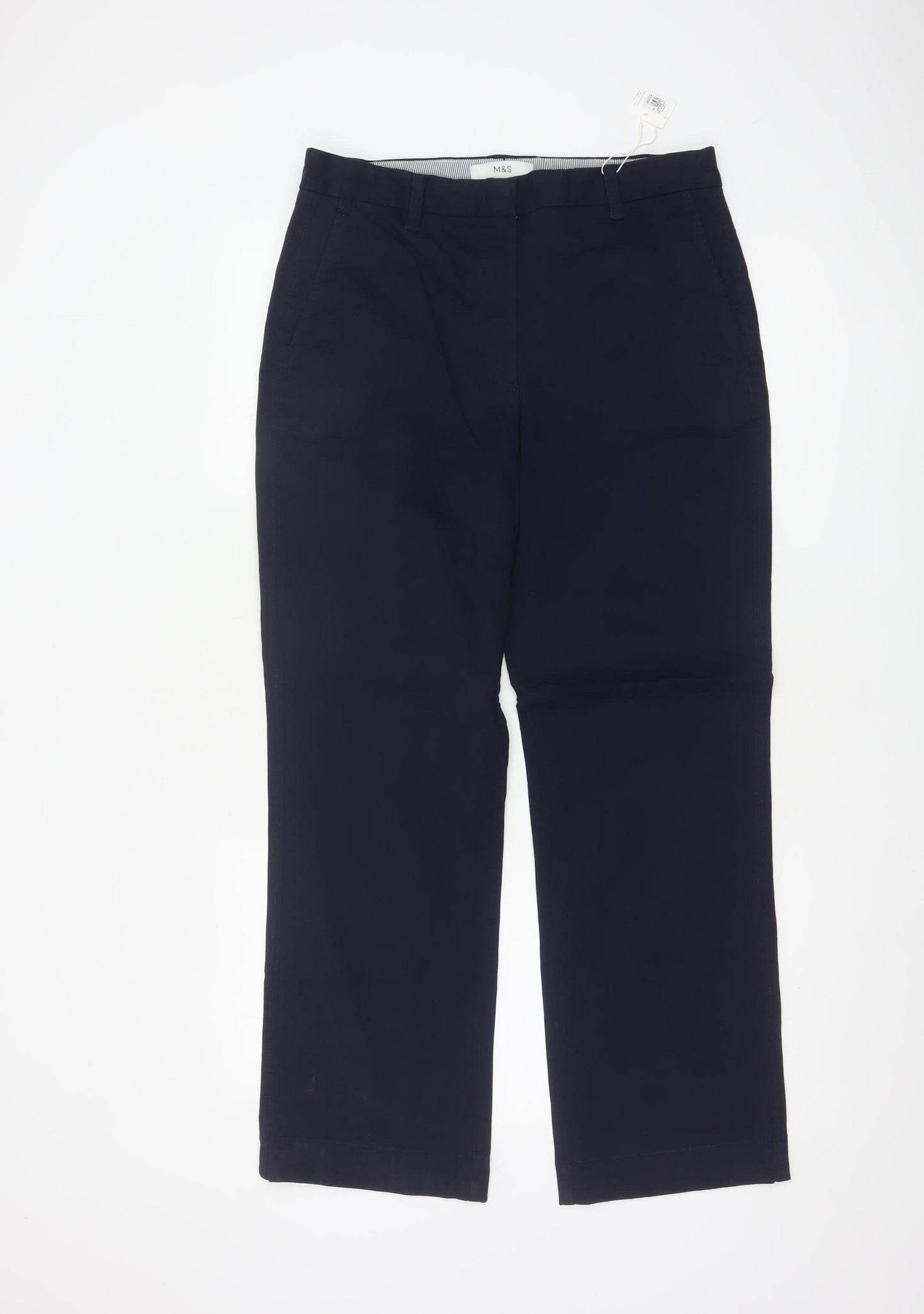 Marks and Spencer Women Navy Blue Size 12 Short Chino Trousers