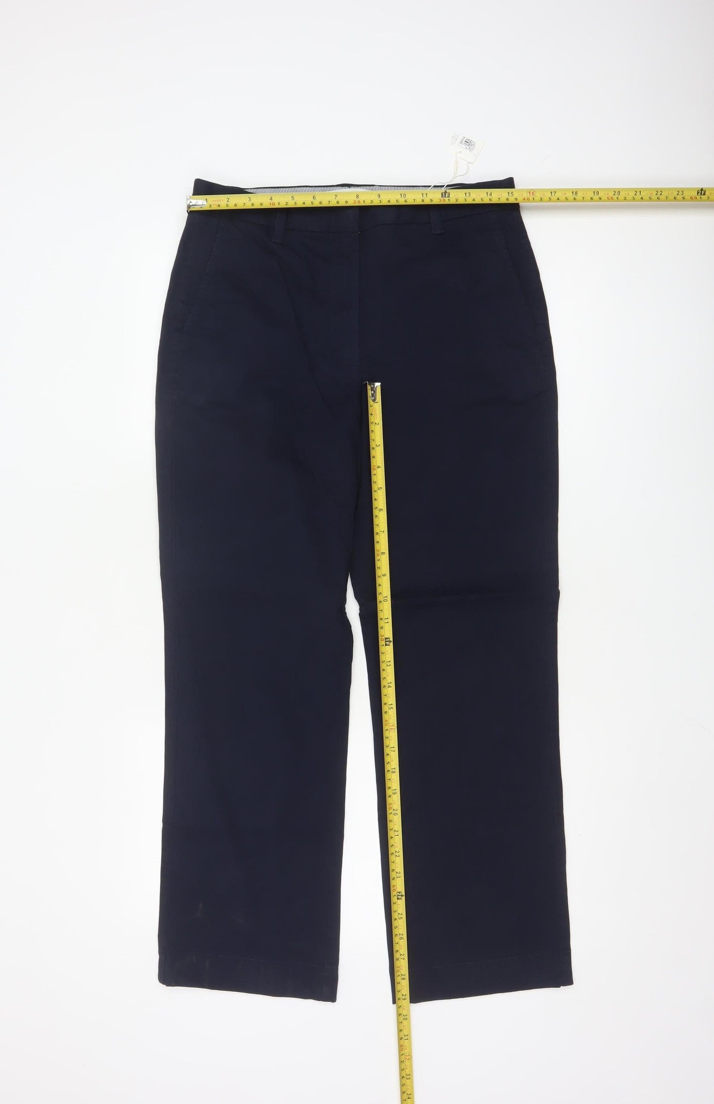 Marks and Spencer Women Navy Blue Size 12 Short Chino Trousers