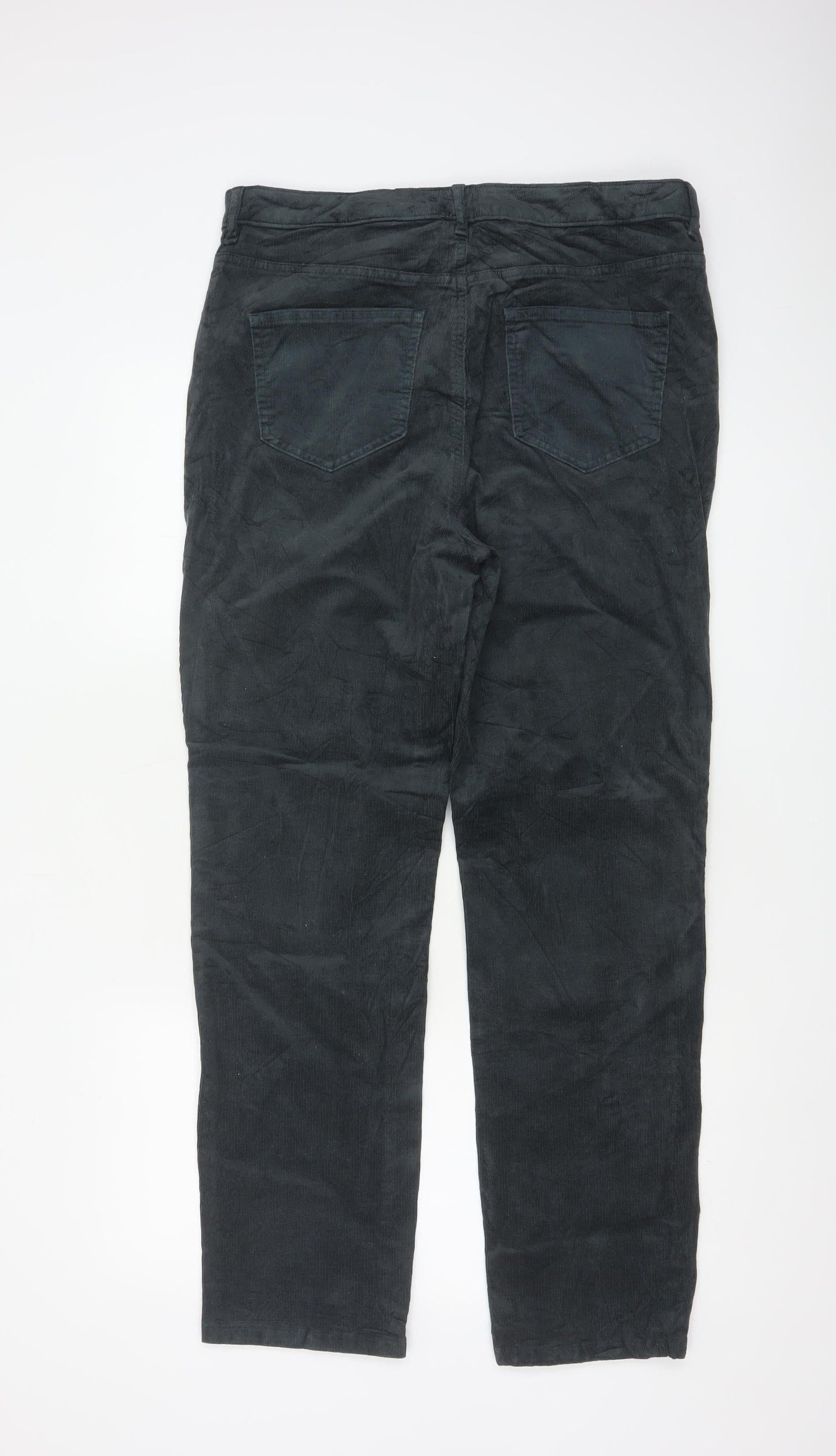 Marks and Spencer Women’s Black Corduroy Stretch Trousers Size 14 Regular