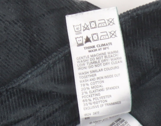 Marks and Spencer Women’s Black Corduroy Stretch Trousers Size 14 Regular