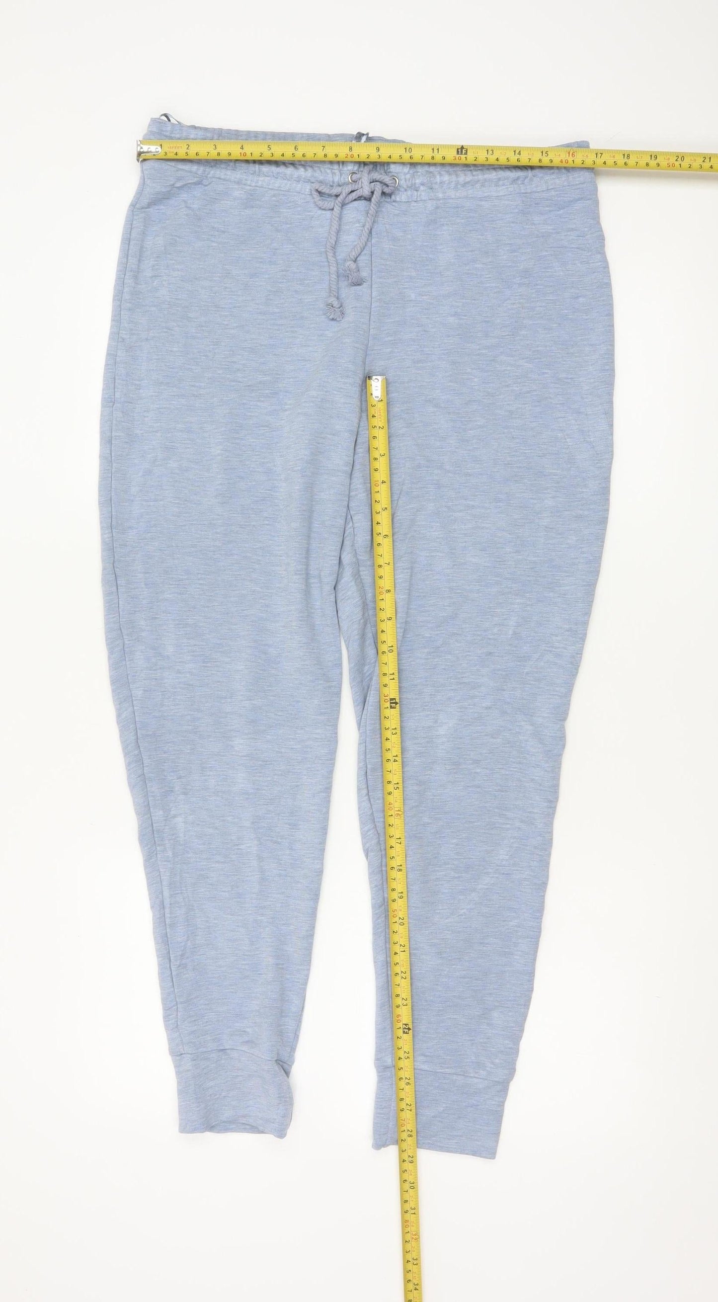 Marks and Spencer Womens Blue Jersey Pyjama Pants Size 16