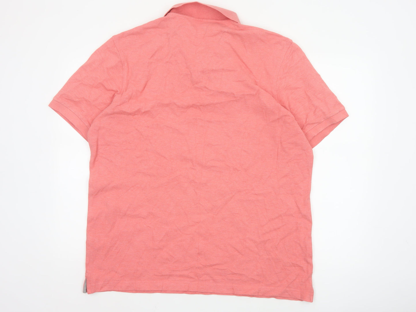 Charles Tyrwhitt Men's Pink Cotton Polo Shirt XL Regular Fit
