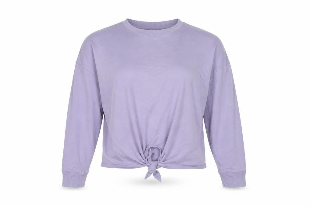 Marks & Spencer Womens Purple Cropped Long Sleeve T-Shirt Size 10