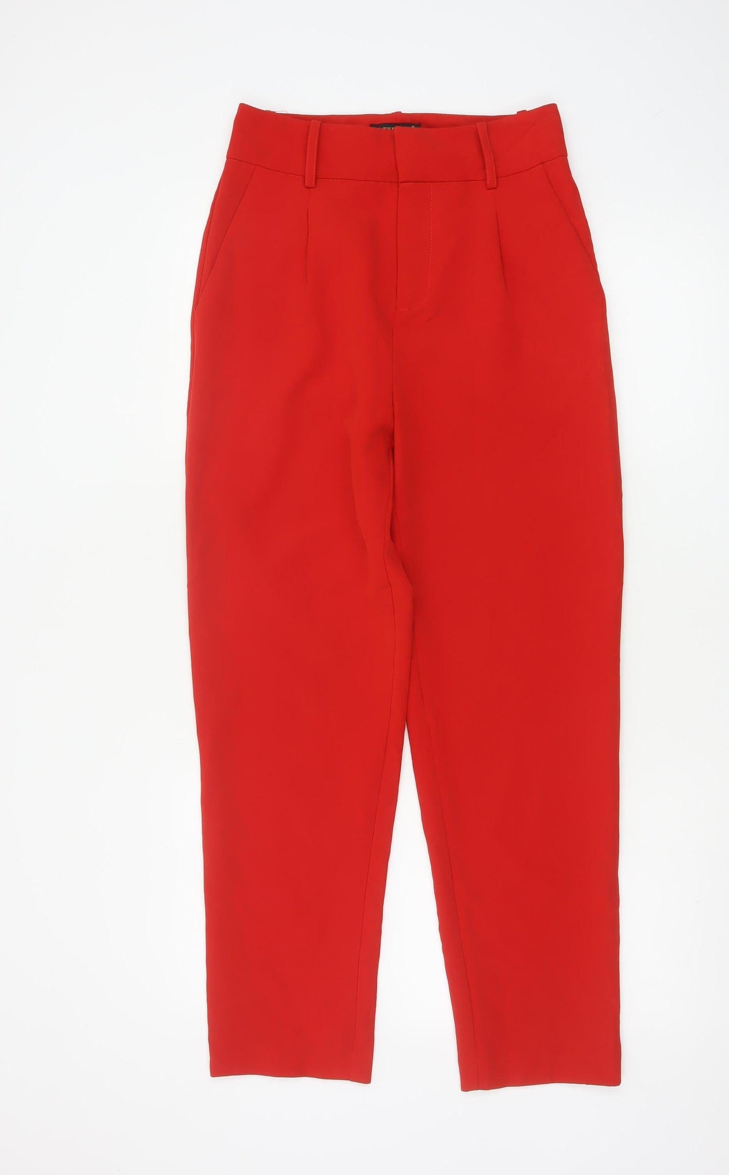 Attentif Paris Women Red Cropped Tapered Trousers Size 8