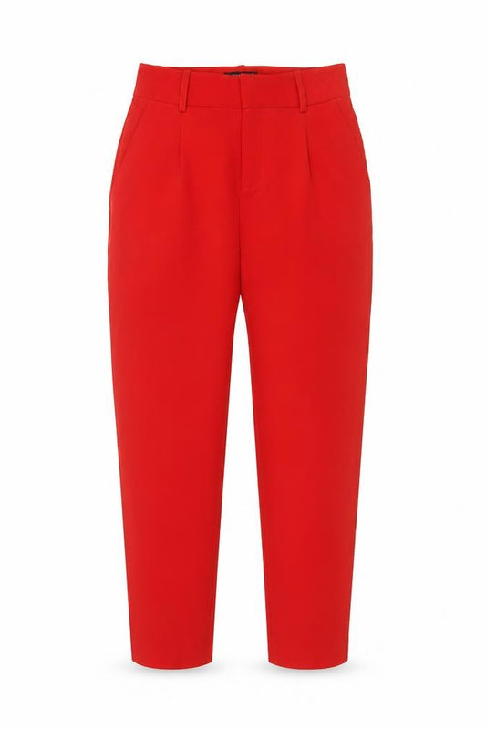Attentif Paris Women Red Cropped Tapered Trousers Size 8