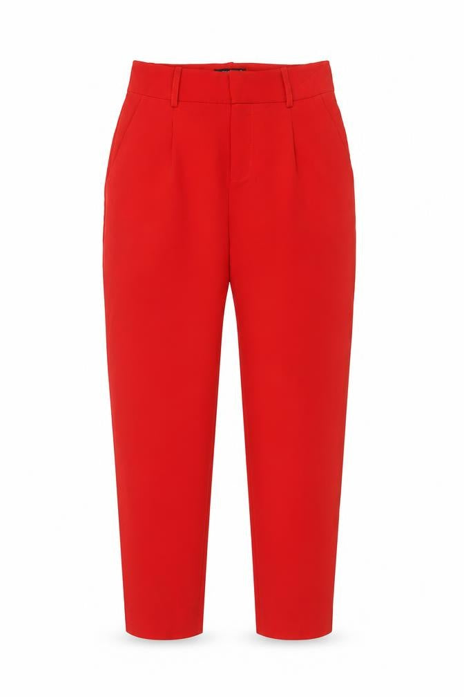 Attentif Paris Women Red Cropped Tapered Trousers Size 8