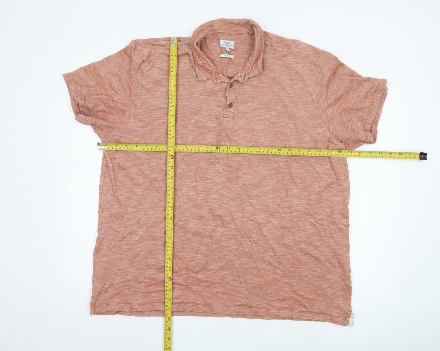 Next Men's Beige 3XL Cotton Short Sleeve Polo Shirt