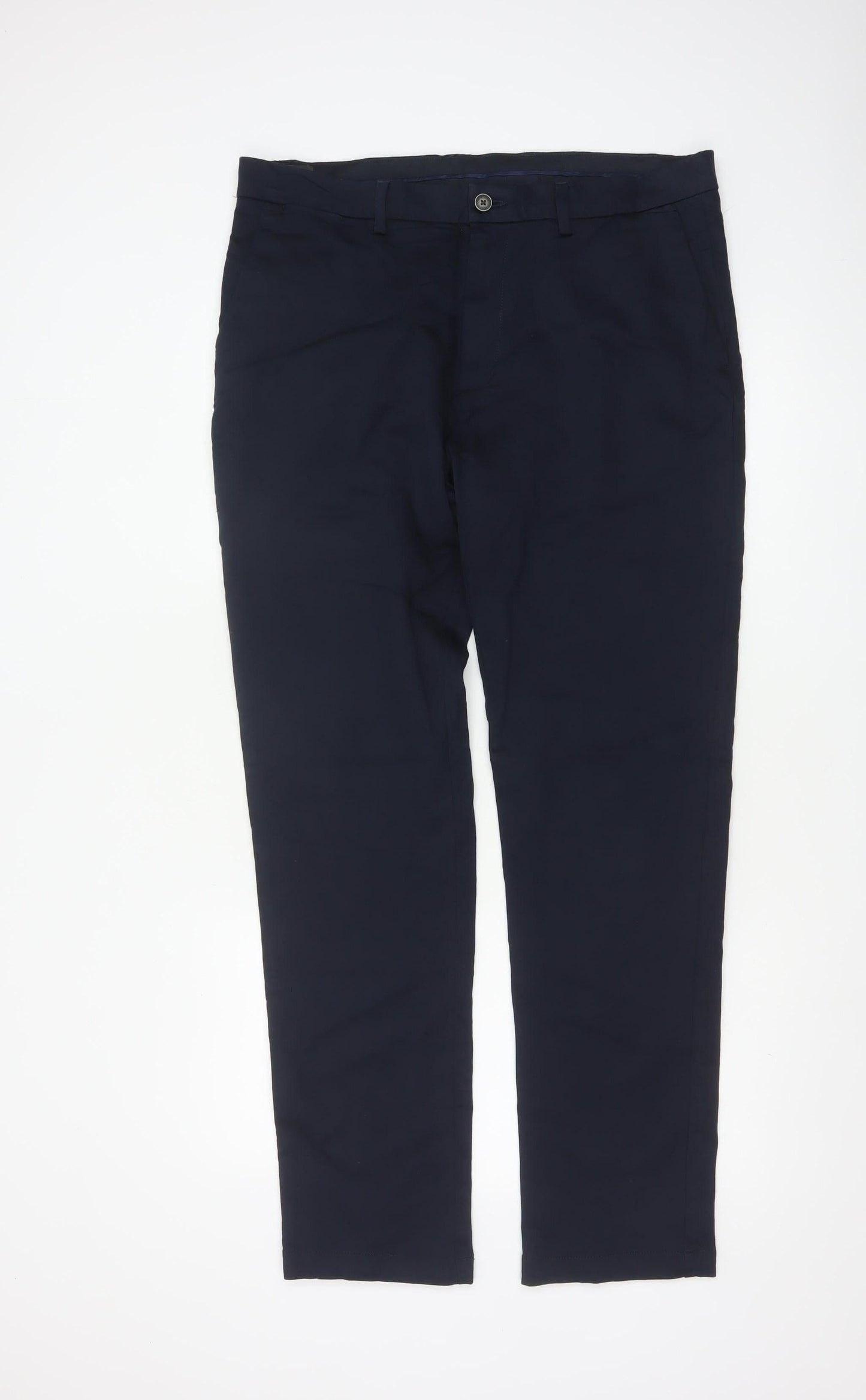 Marks and Spencer Men's Blue Slim Fit Chino Trousers 36/33