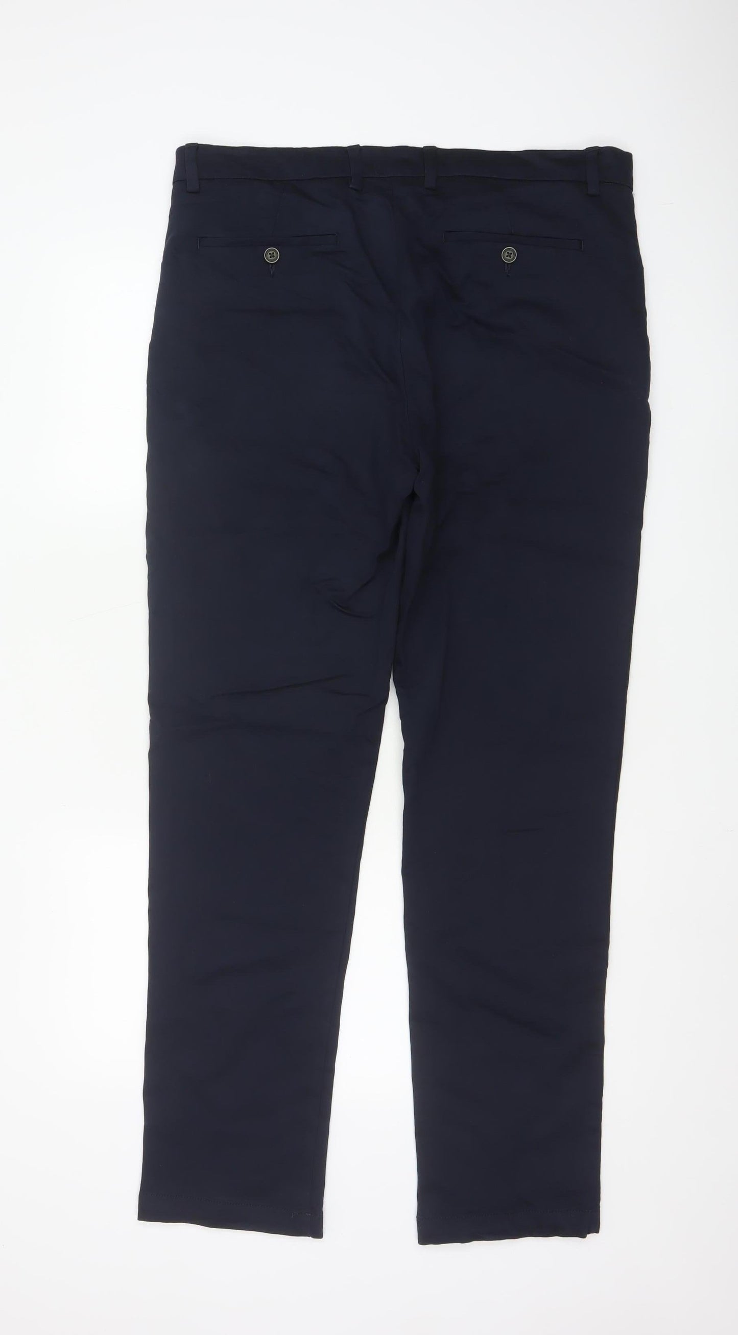Marks and Spencer Men's Blue Slim Fit Chino Trousers 36/33