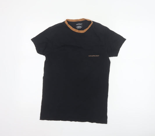 Emporio Armani Men’s Black Slim Fit Crew Neck T-Shirt S