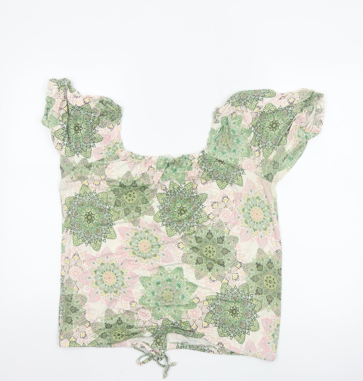Fat Face Women’s Multicoloured Floral Cropped Blouse Size 10