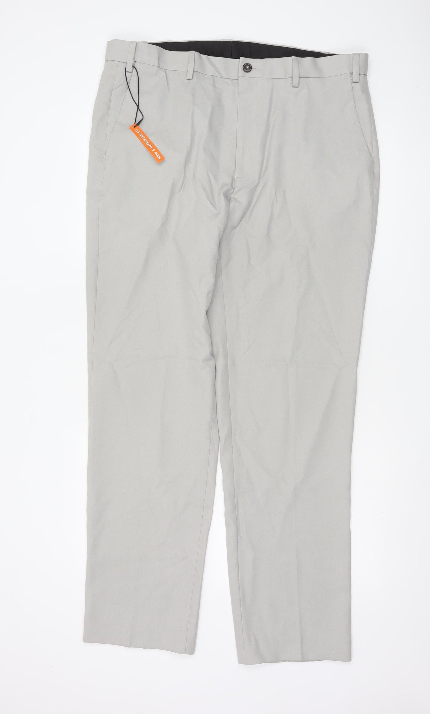 Marks and Spencer Men's Beige Regular Fit Chino Trousers 38x33