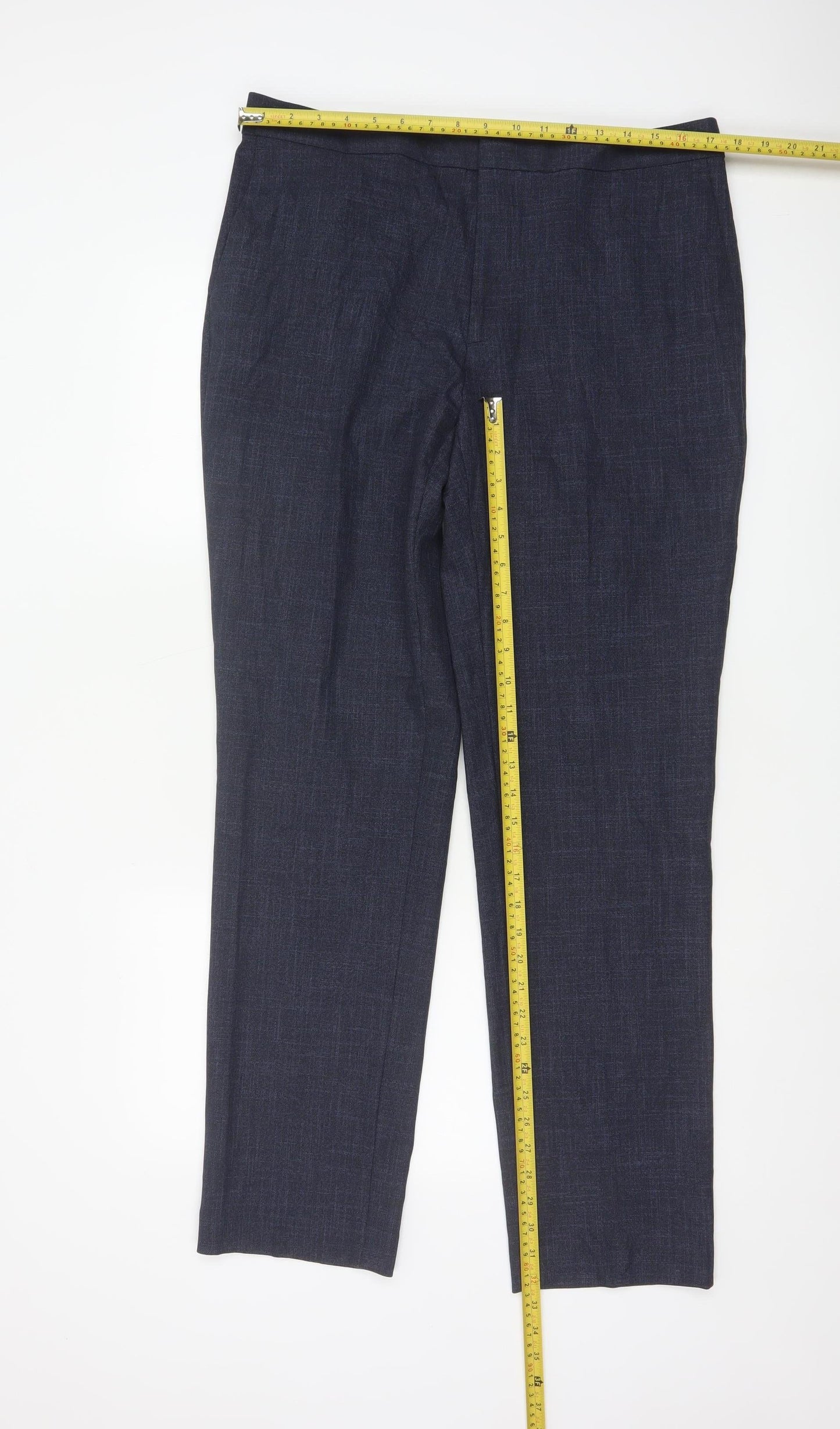Marks and Spencer Autograph Men's Blue Slim Fit 36L Trousers