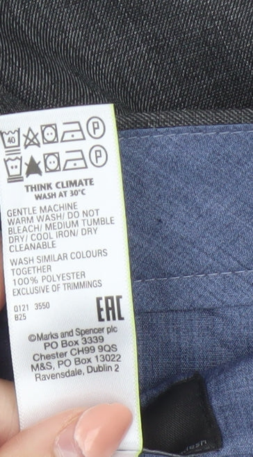 Marks and Spencer Men's Grey Regular Fit 38L Formal Trousers