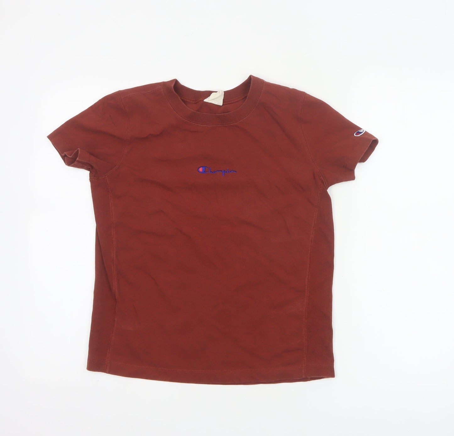 Champion Women's Brown XS Embroidered Logo Cotton T-Shirt