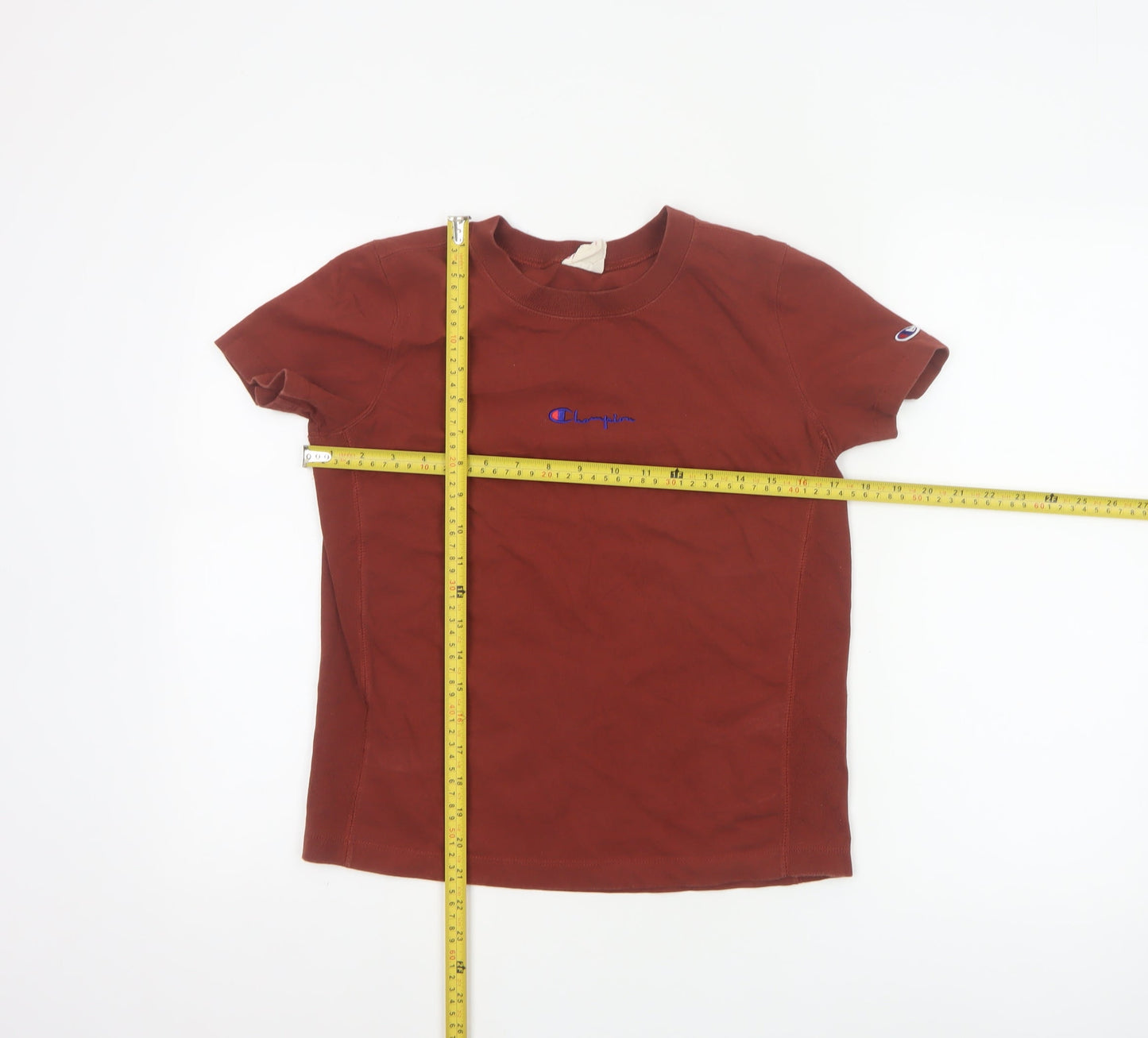Champion Women's Brown XS Embroidered Logo Cotton T-Shirt