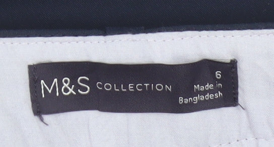 Marks and Spencer Women's Blue Slim Fit Ankle Trousers Size 6