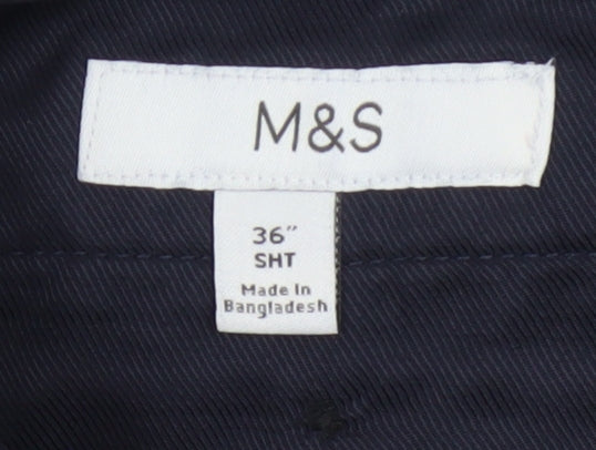 Marks and Spencer Men's Blue Wool Blend Dress Pants 36 Regular