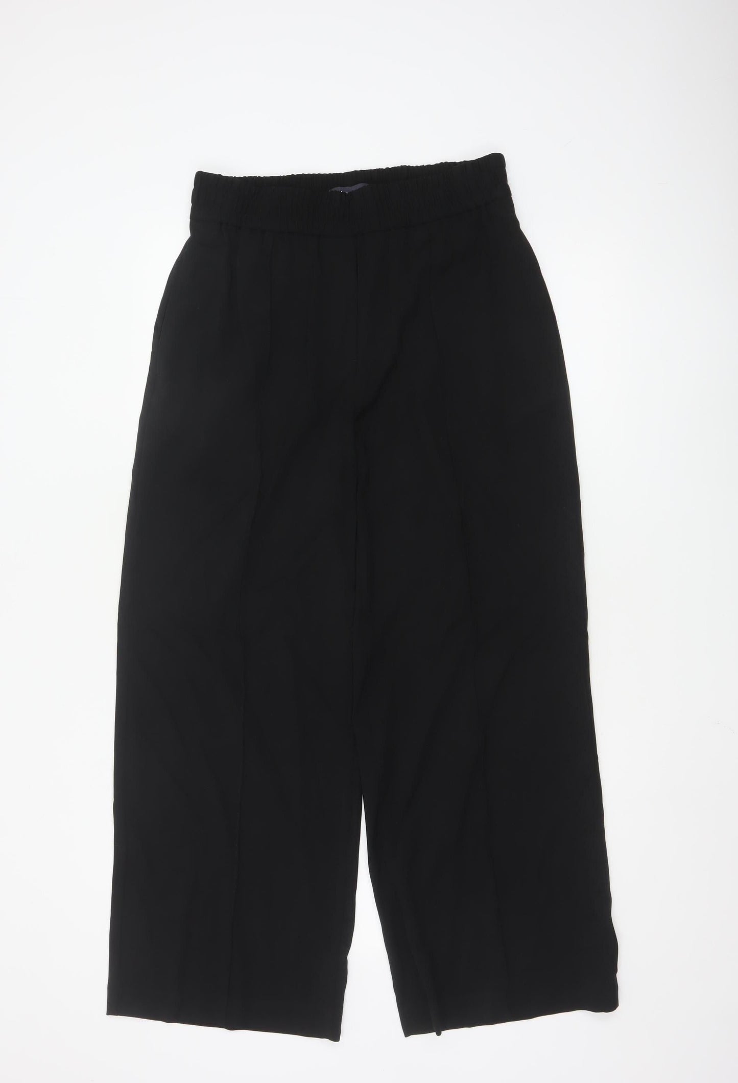 Marks and Spencer Womens Black Size 12 Wide-Leg Trousers